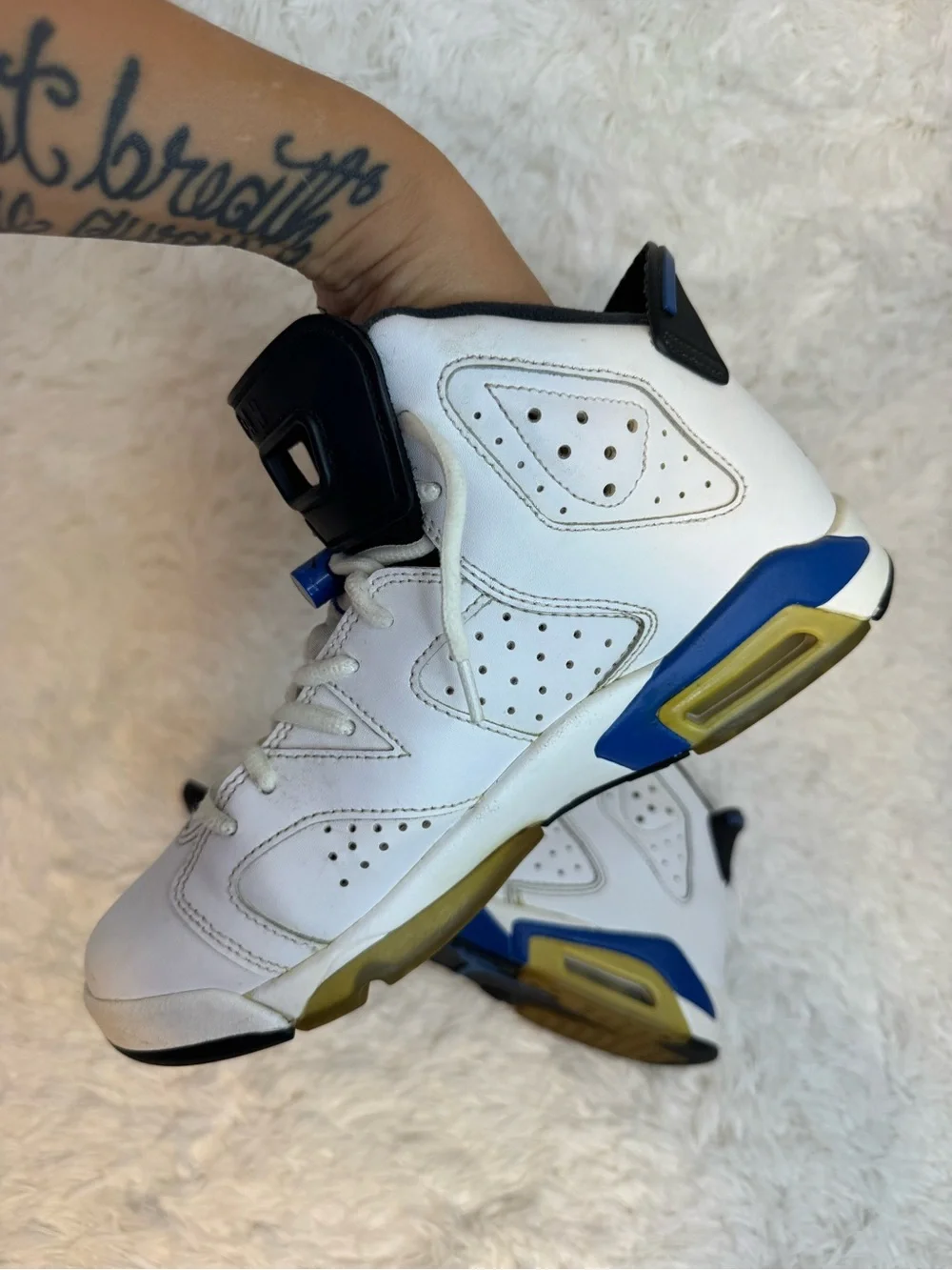 Nike Air Jordan 6 Retro BG Sport Blue basketball sneakers Youth 6